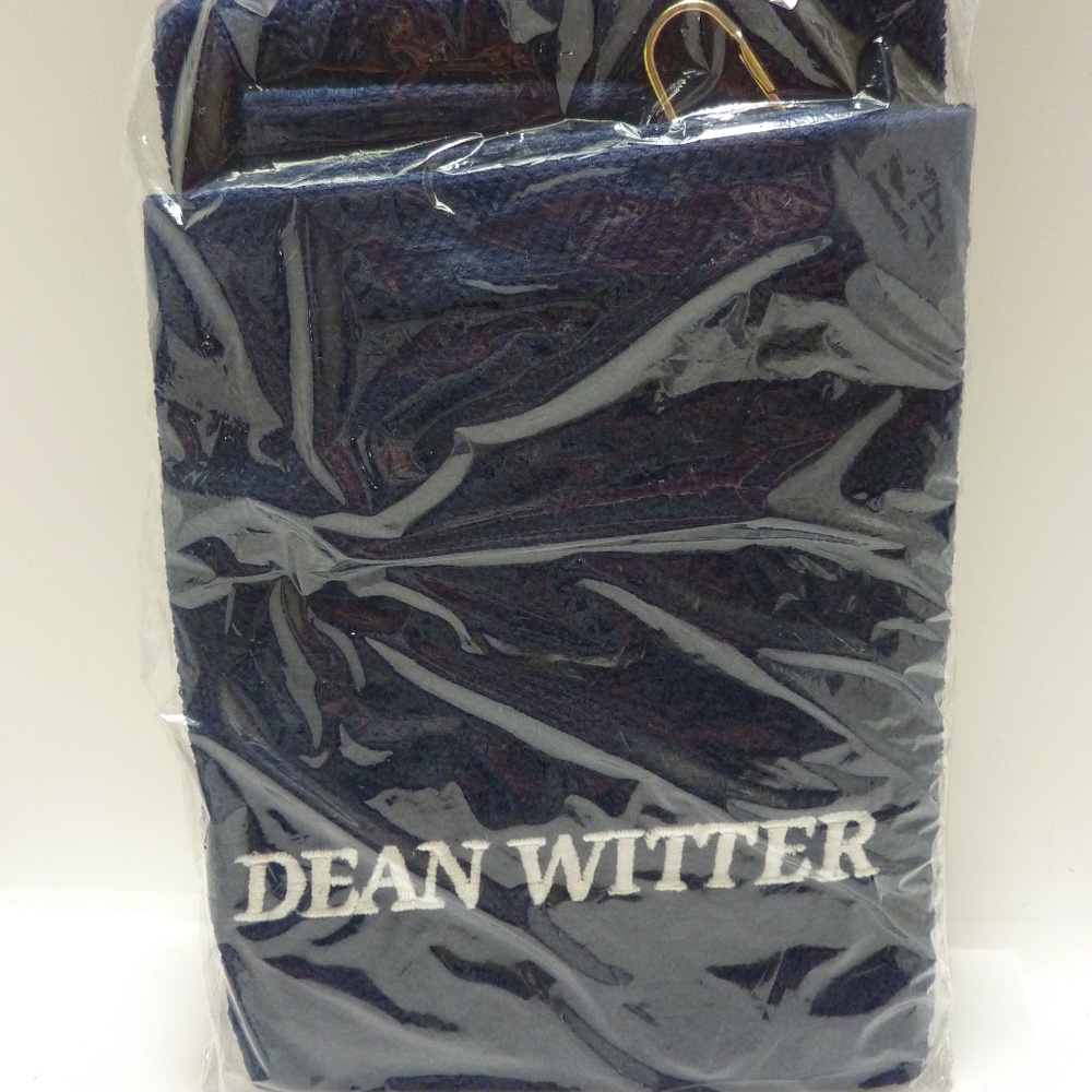 DEAN WITTER NAVY BLUE   Golf, Hand Towel with Grommet & Hook  100% Cotton